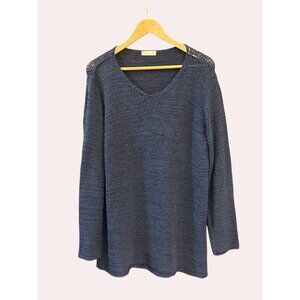Vintage Marika Contompasis Cotton Blend Sweater Size 3 Coastal Chic New England